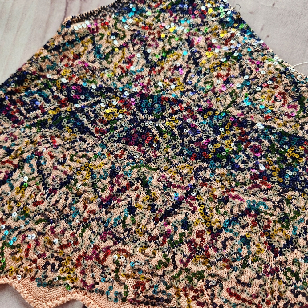 NWT Free People "Shimmy Sequin Tank" Twilight Rose Combo Rainbow, Women's Size S - Picture 6 of 10